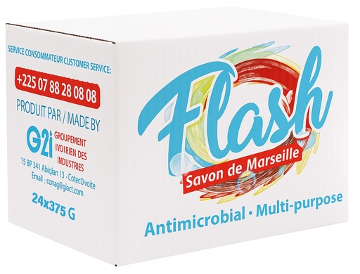 CARTON DE SAVON FLASH DE 375 G